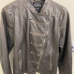 Montanaco Women’s Faux Leather Biker Jacket size Large